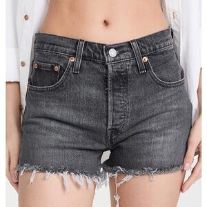 Levi's Premium 501 Women's Black Denim cut off Shorts. Size 24.    EUC